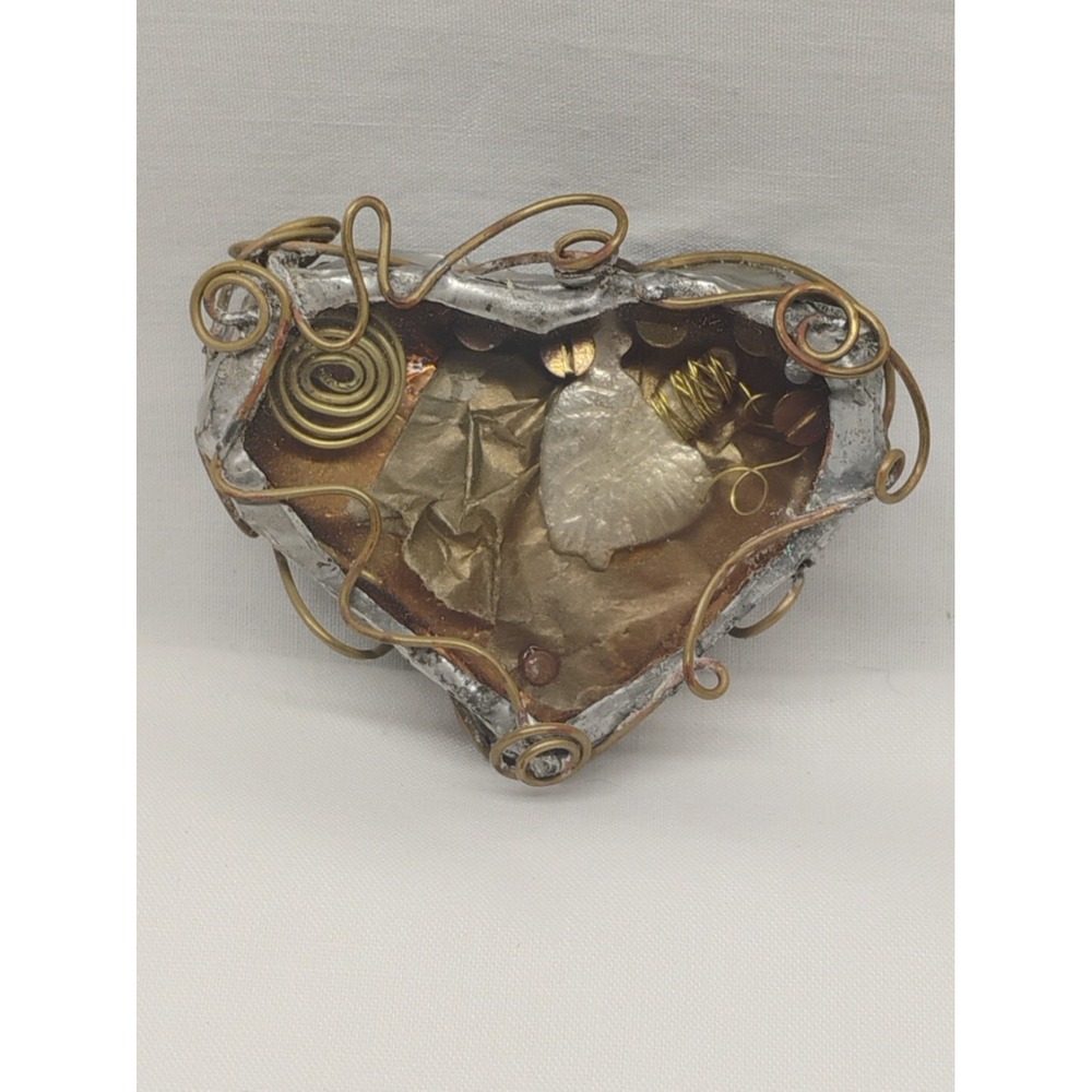 Monica Duval 1994 3D Shadow Box Heart Brooch Pin